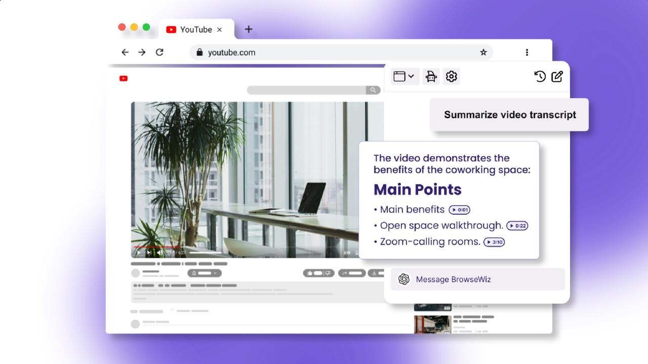 BrowseWiz - YouTube summaries thumbnail